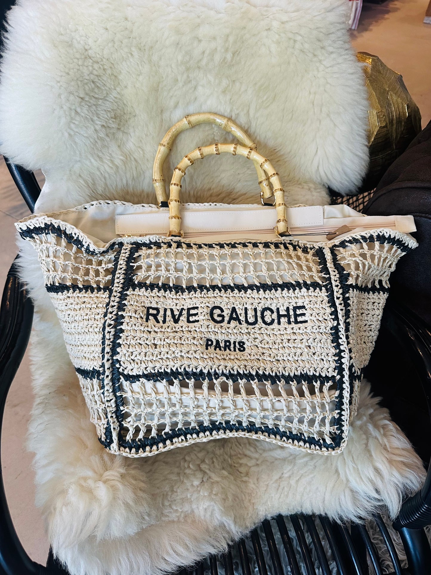 Strandtas Rive Gauche Paris Beige