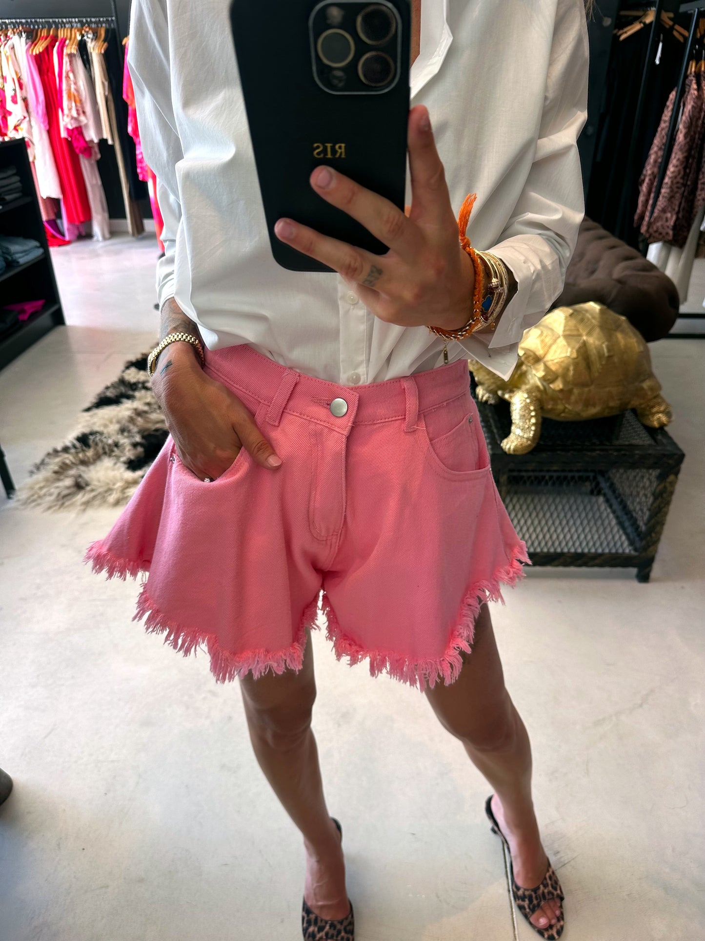 Short Karen salmon pink