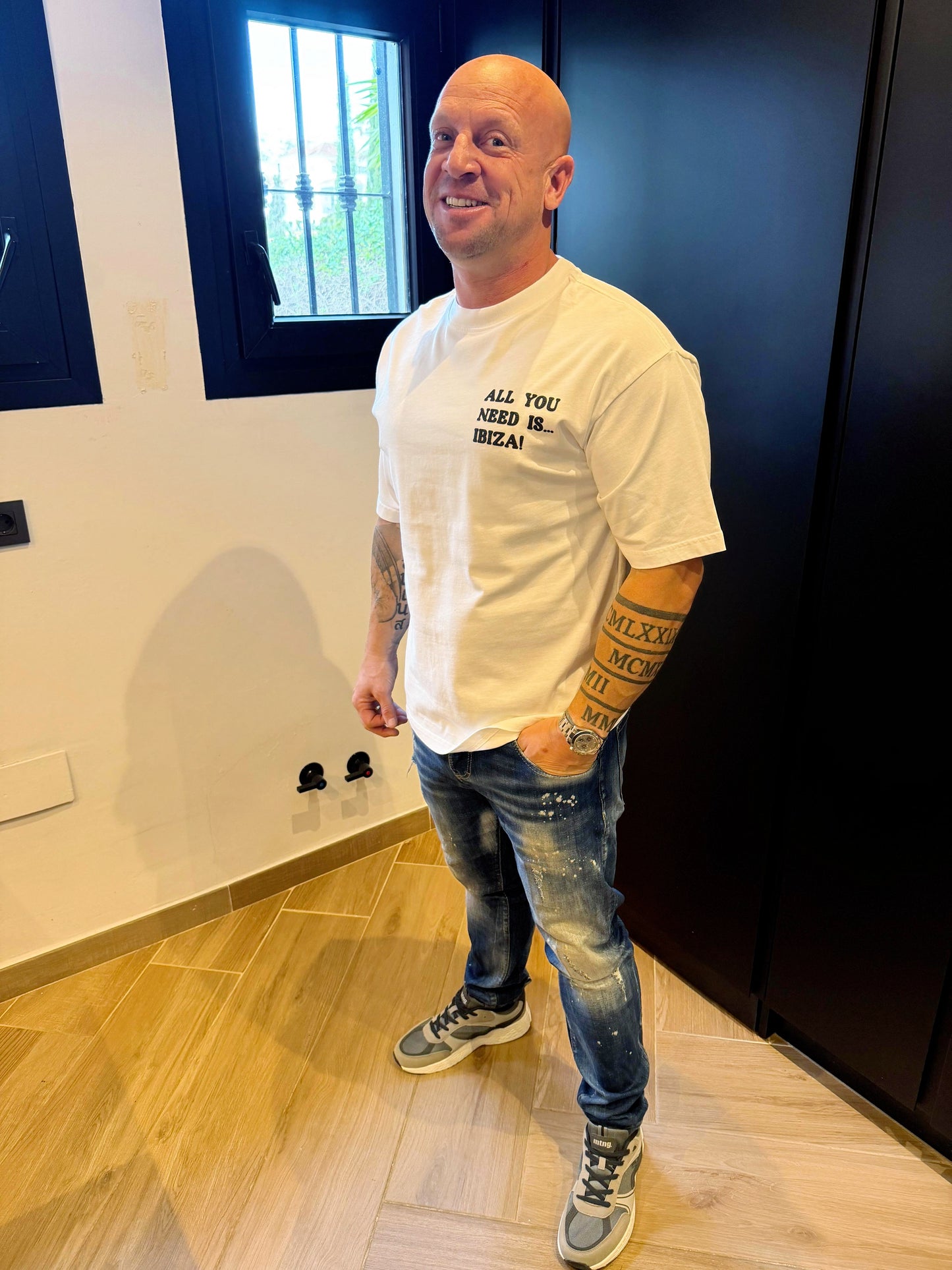 White oversized ALL YOU NEED IS IBIZA