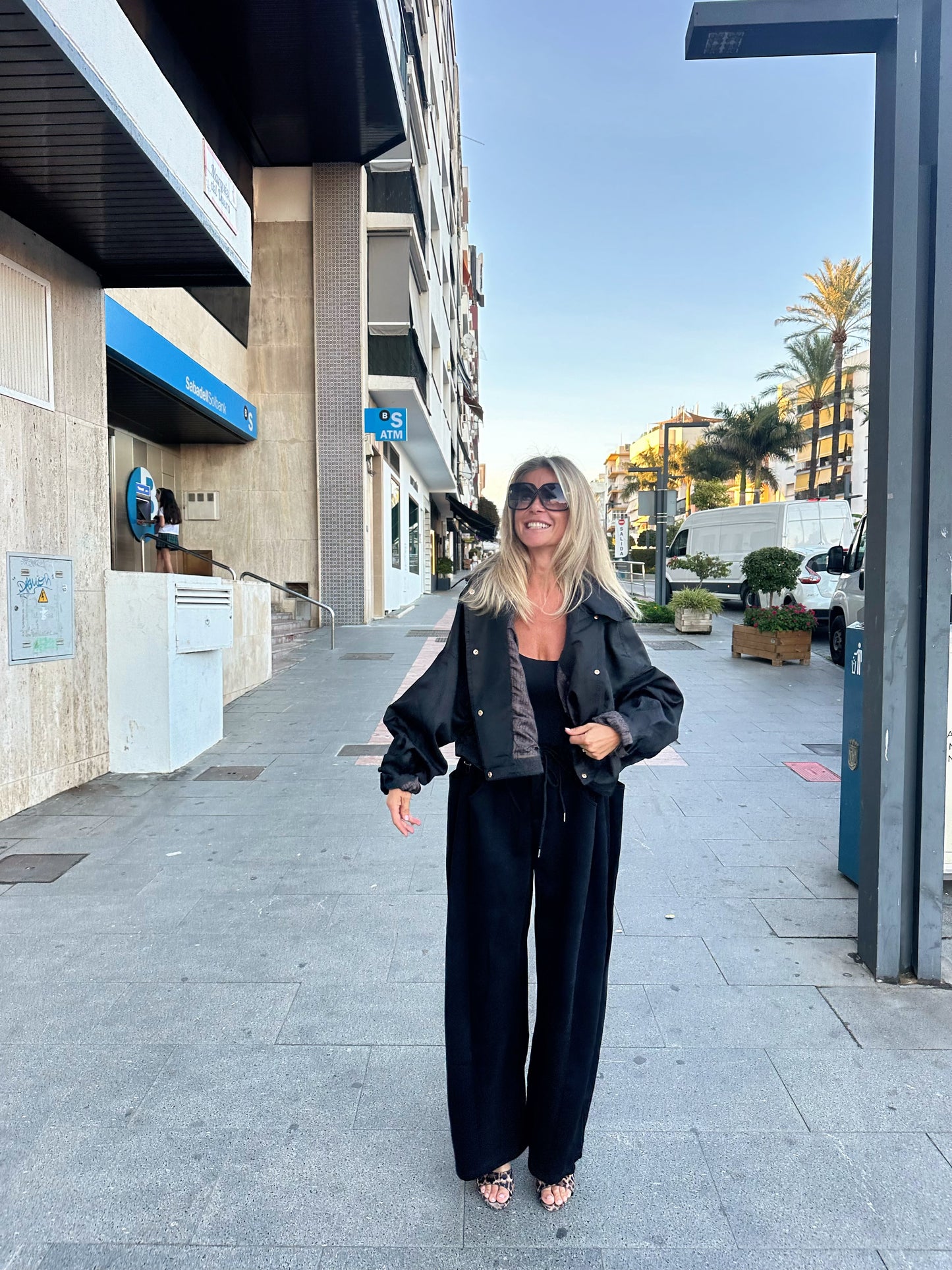 Black joggers with details