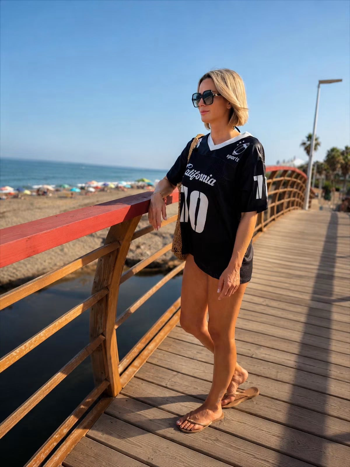 Baseball tee black and white