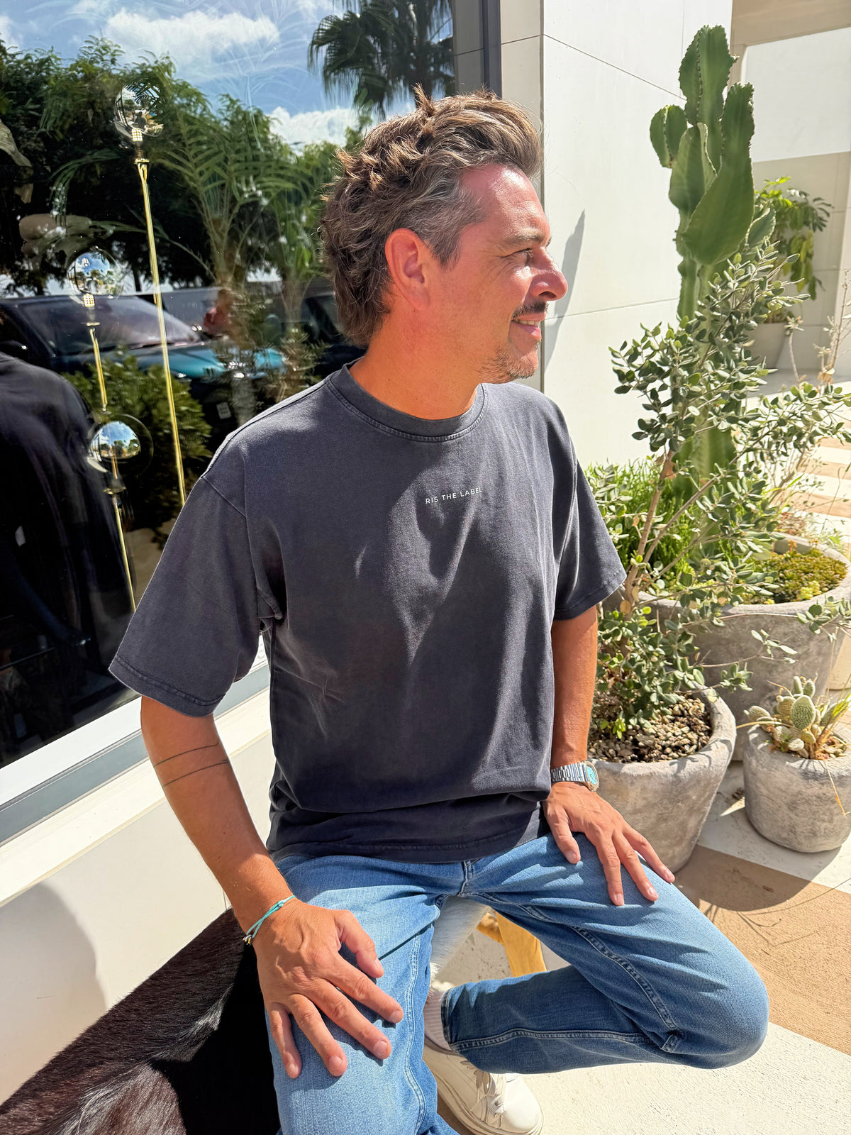 RIS THE LABEL – Oversized T-Shirt | Washed Charcoal Grey.
