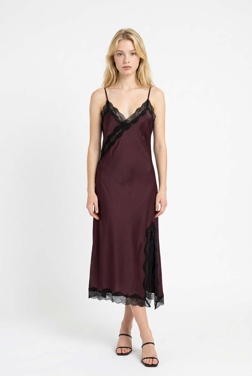 Bordeaux lace dress