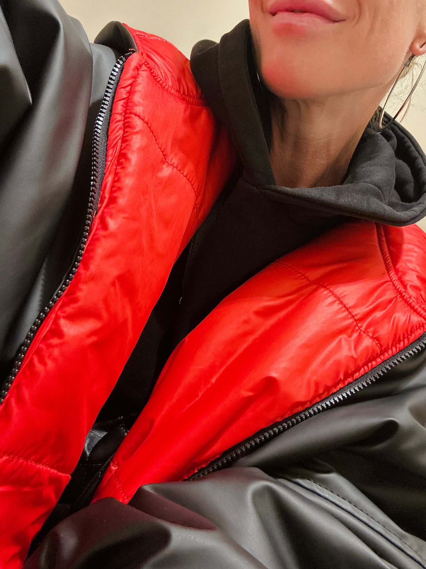 Jacket MAT RED - BLACK reversible