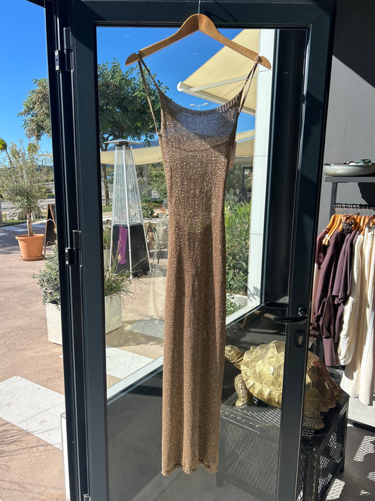 GOLD BACKLESS DRESS
