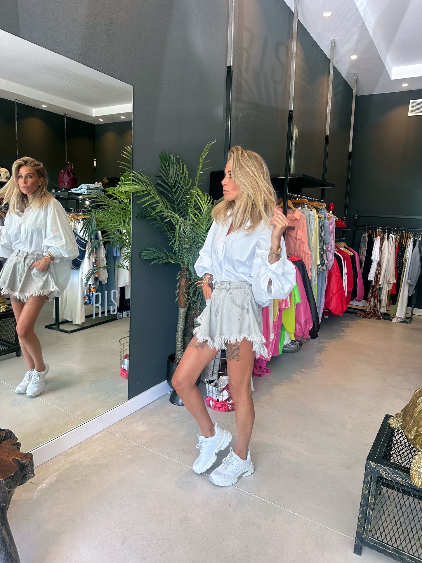 Butterfly sleeves shirt - WHITE