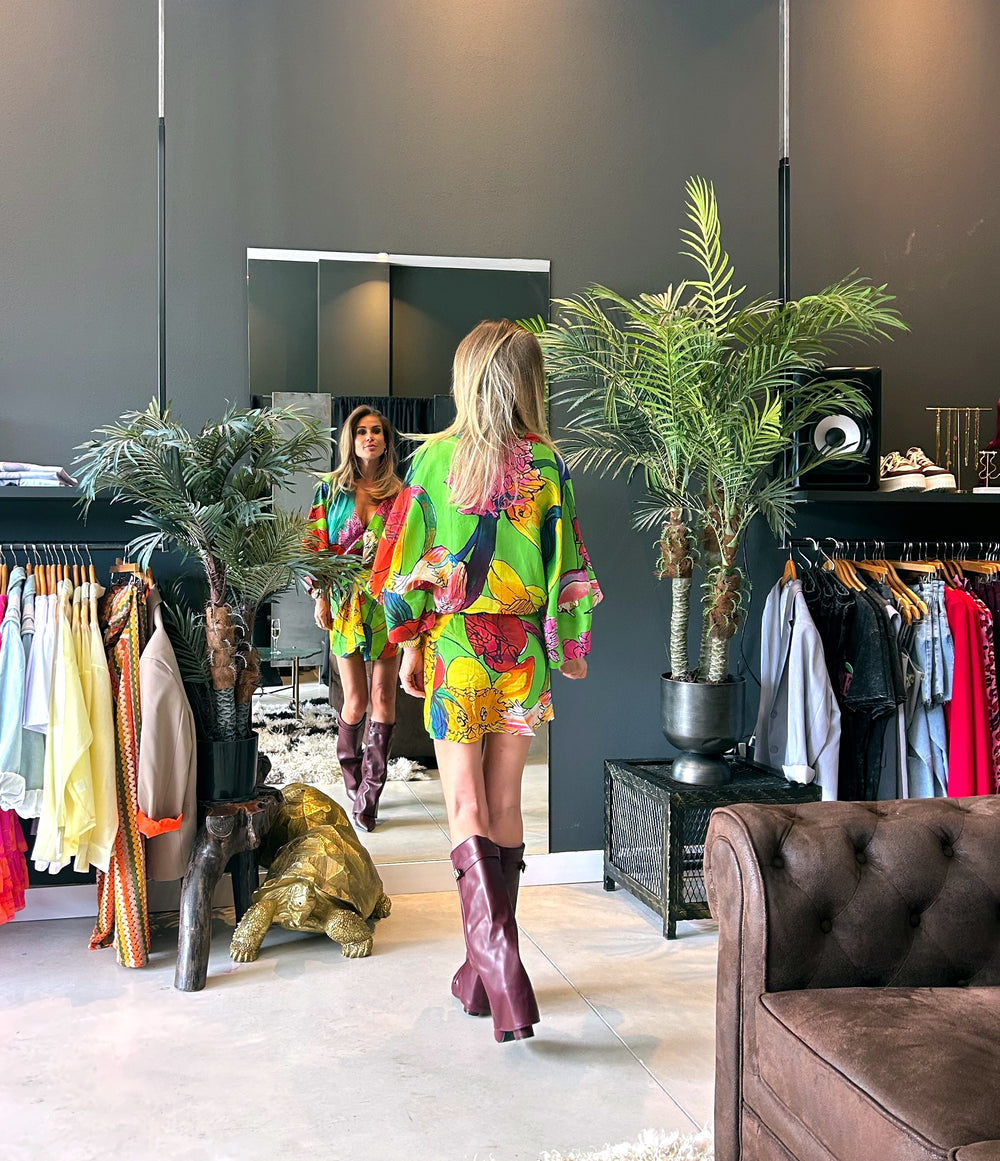 Jungle kimono dress