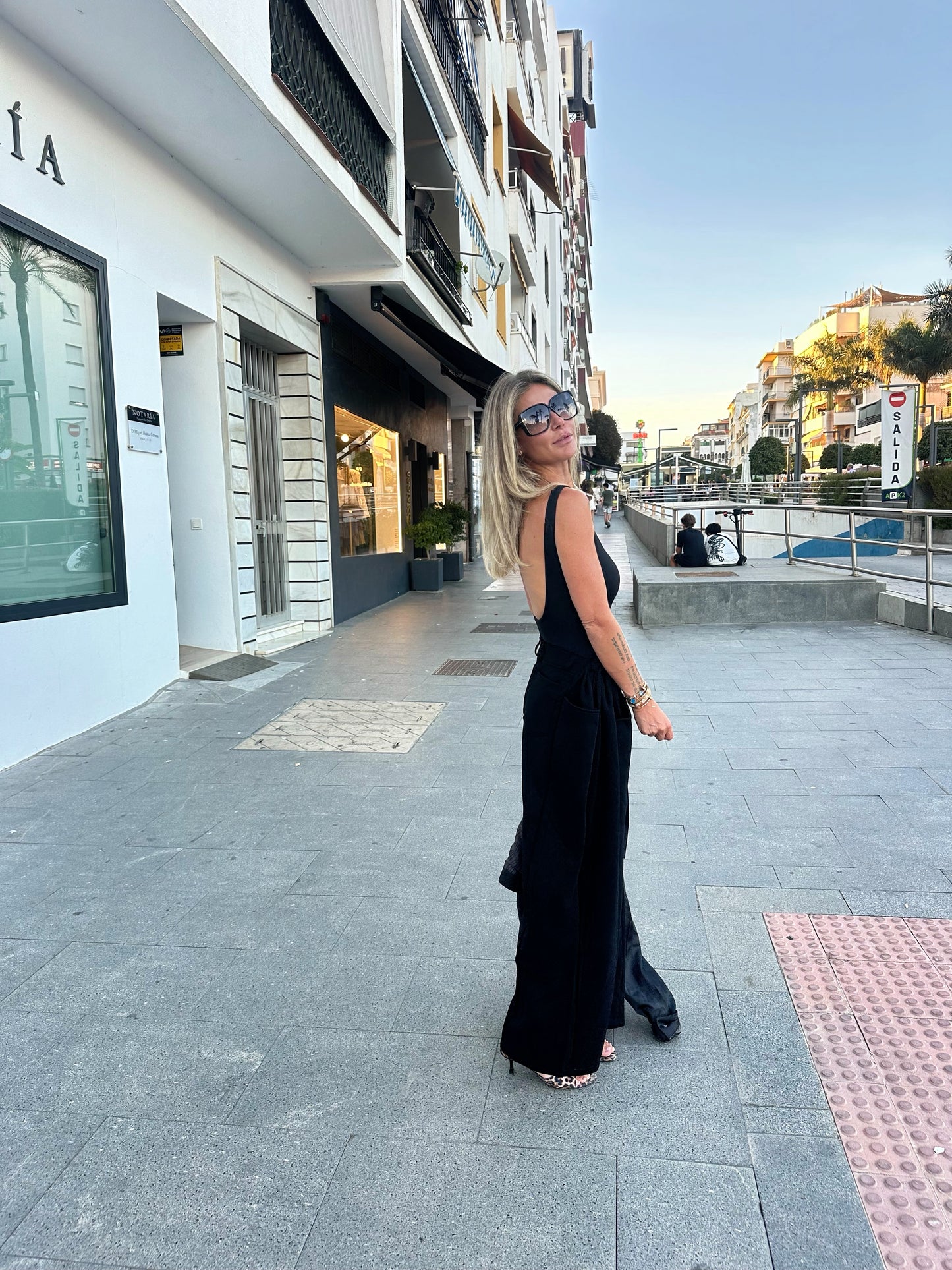 Black joggers with details