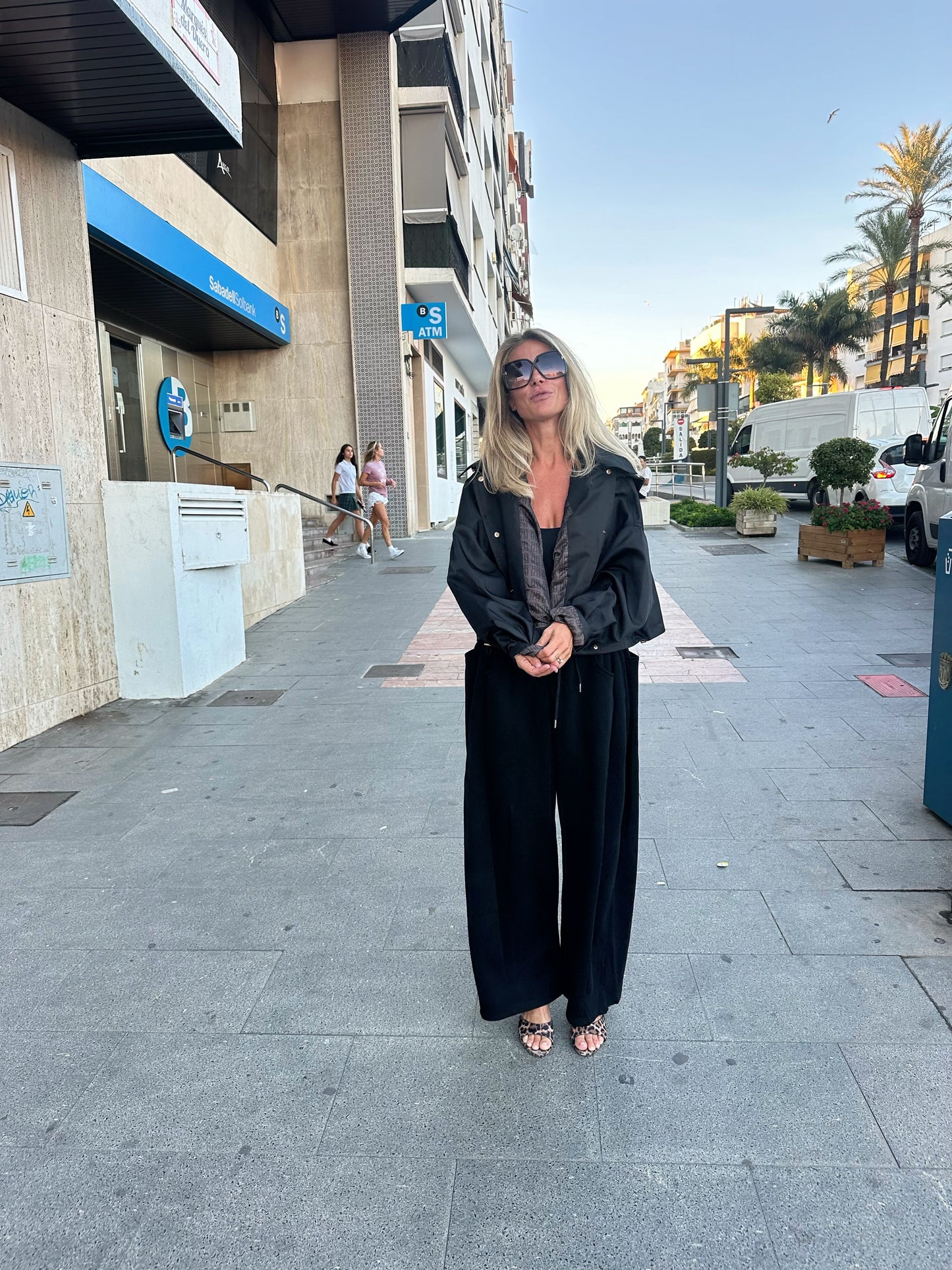 Black joggers with details