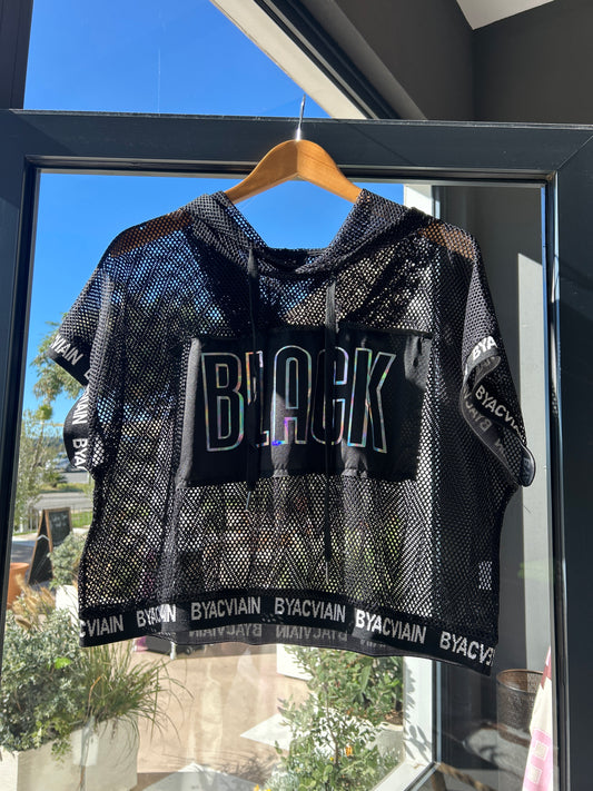 BLACK SPORT MESH TOP
