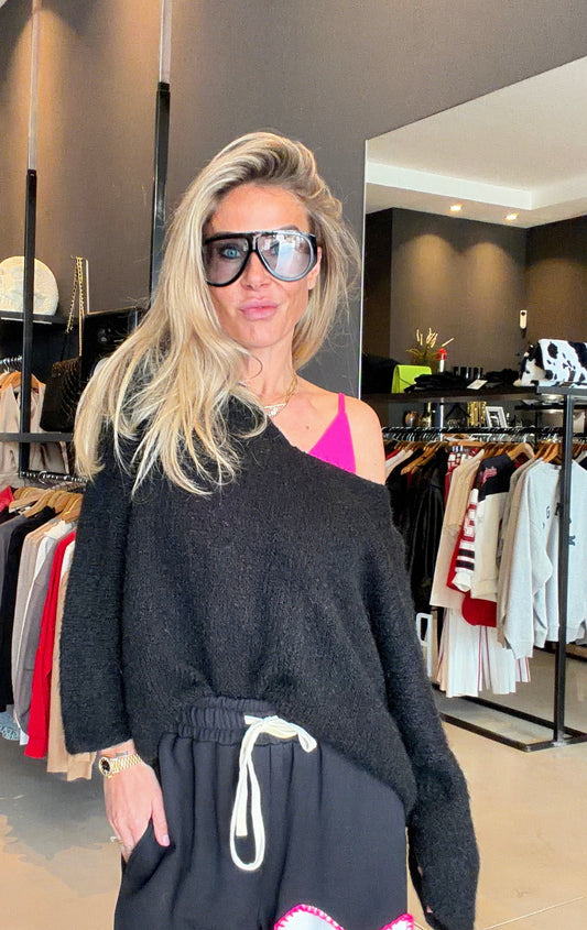 black sweater