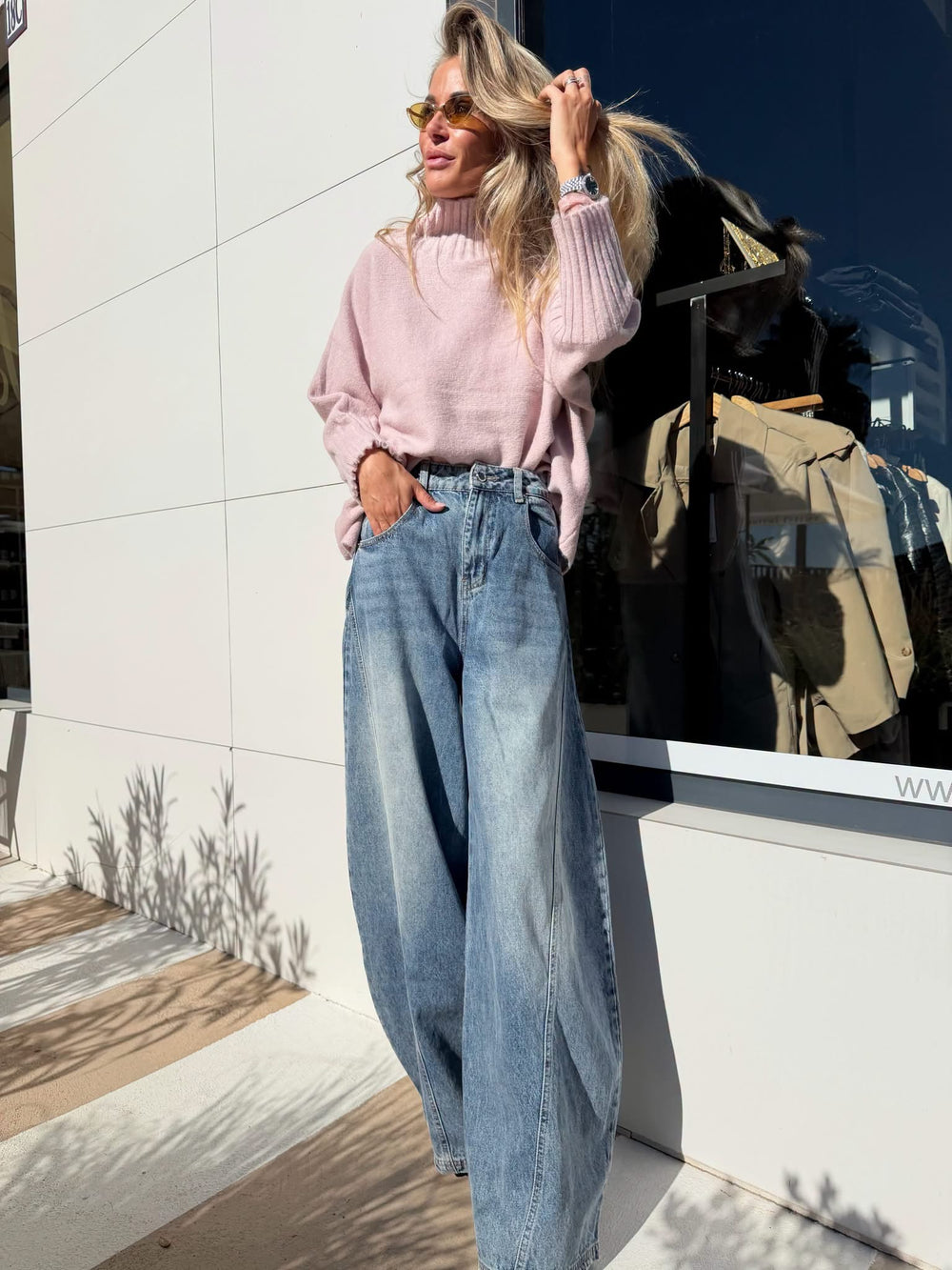 Soft powder sweater
