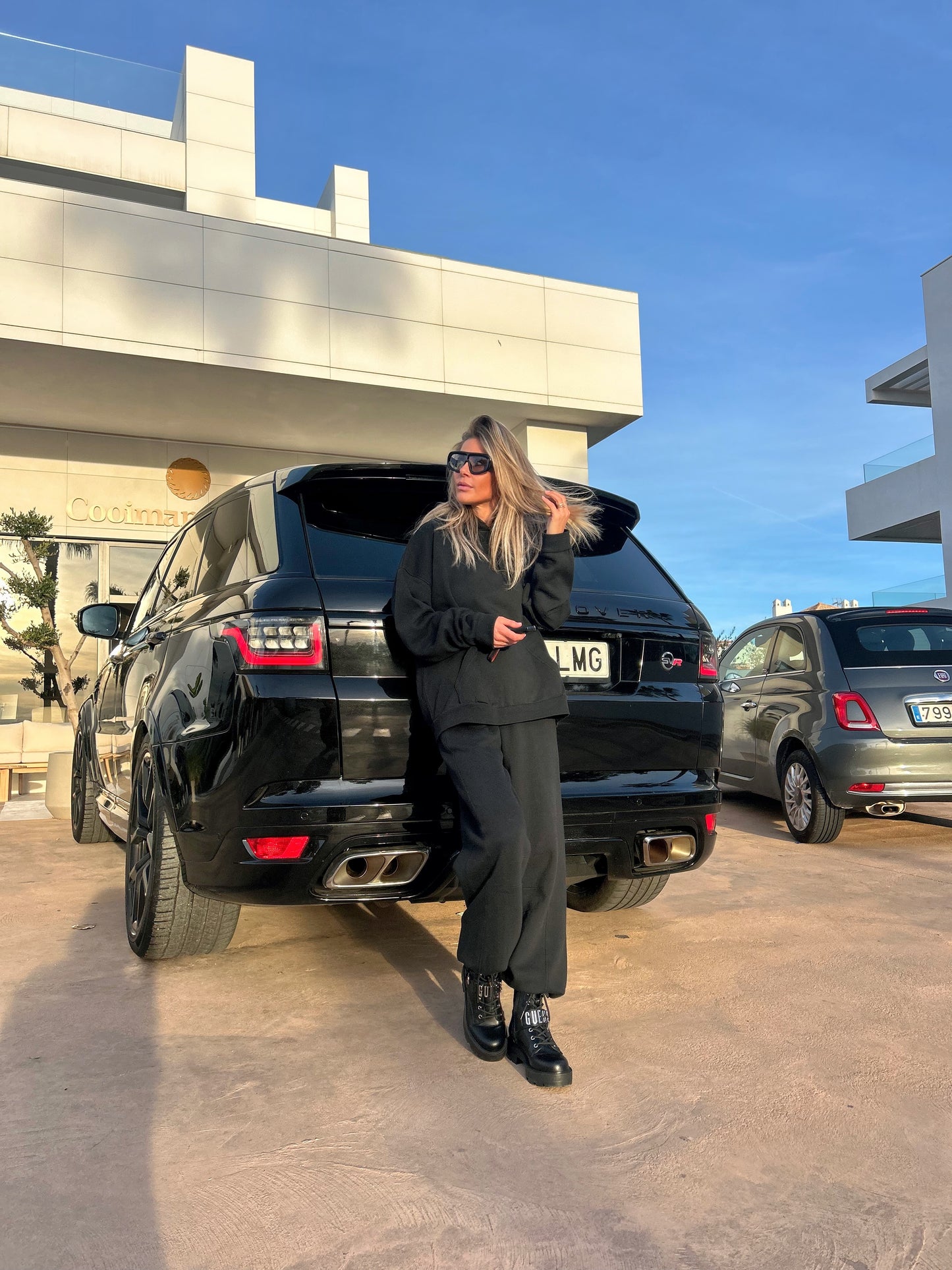 Ris active set ANGE - long hoodie BLACK