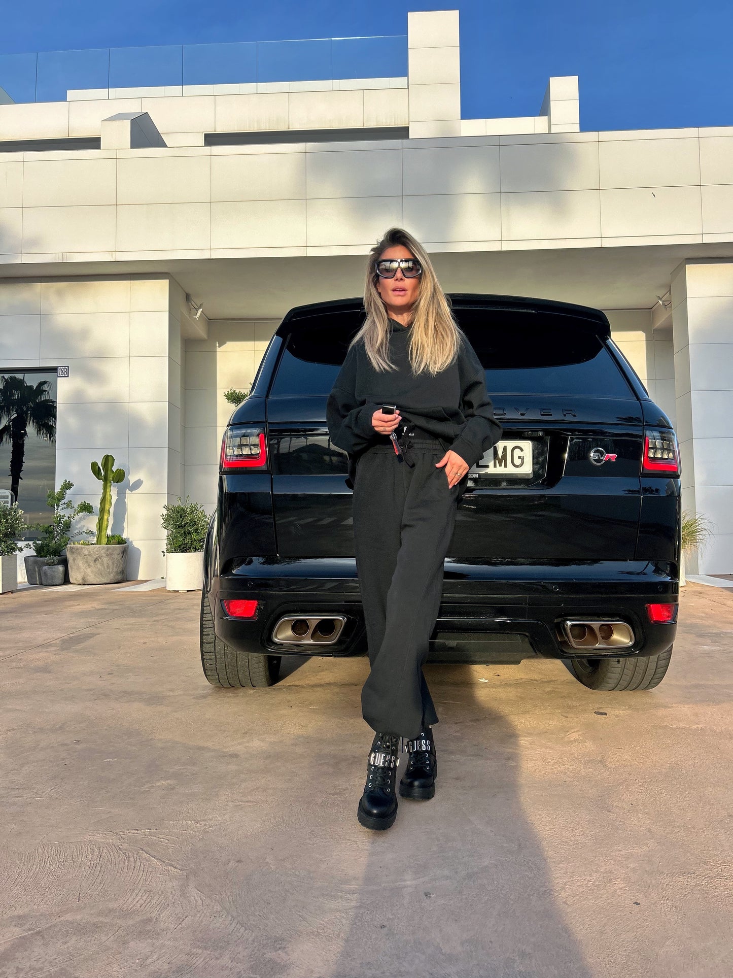 Ris active set ANGE - long hoodie BLACK