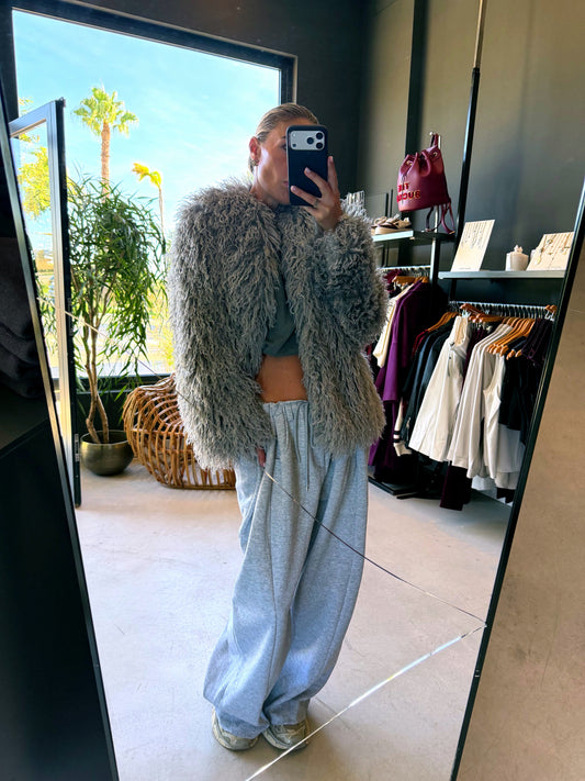Fake fur grey