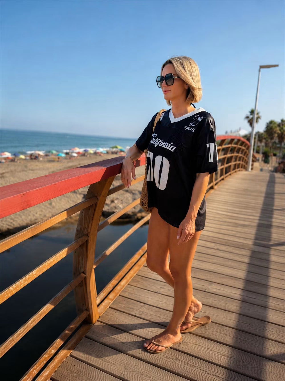 Baseball tee black and white
