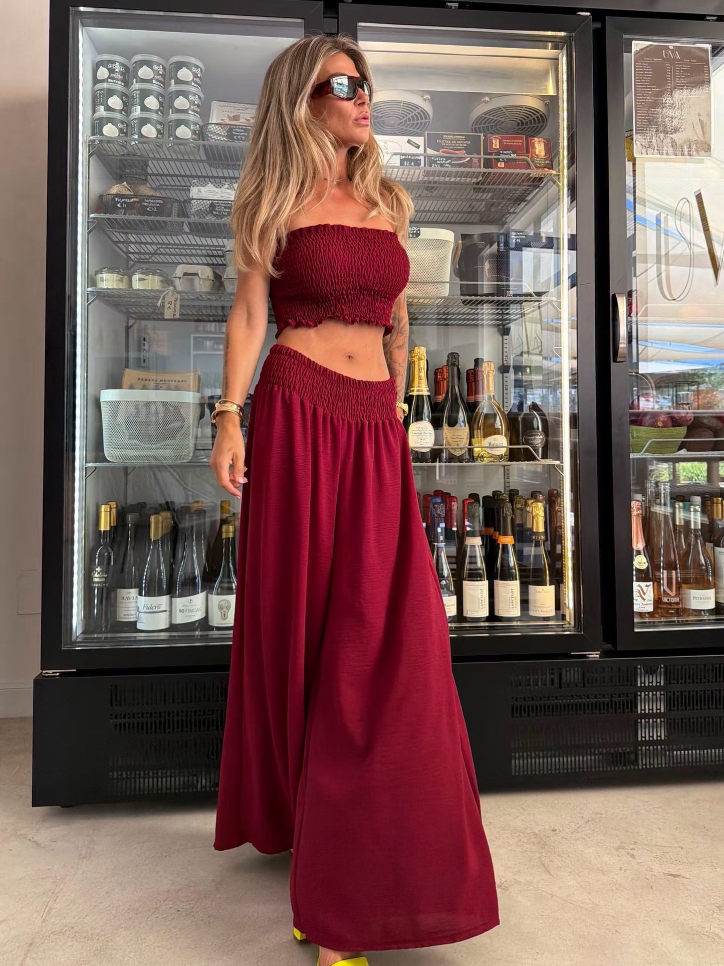 2 piece set Bordeaux