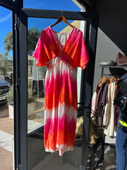 PINK ORANGE TIE DYE DRESS