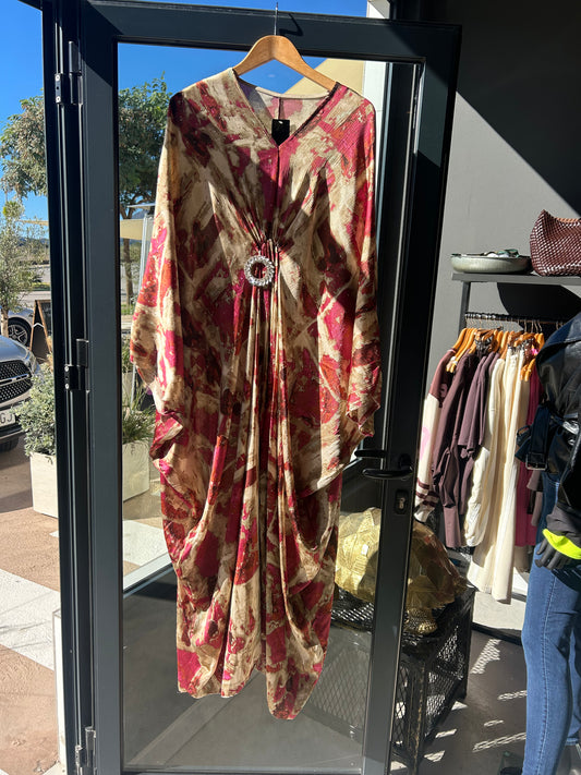 PINK AND BEIGE DIAMANTÉ KIMONO