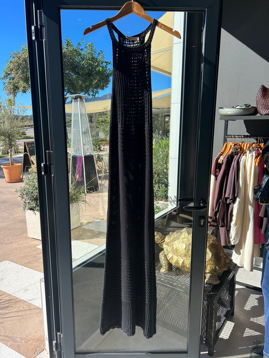 BLACK CROCHET DRESS