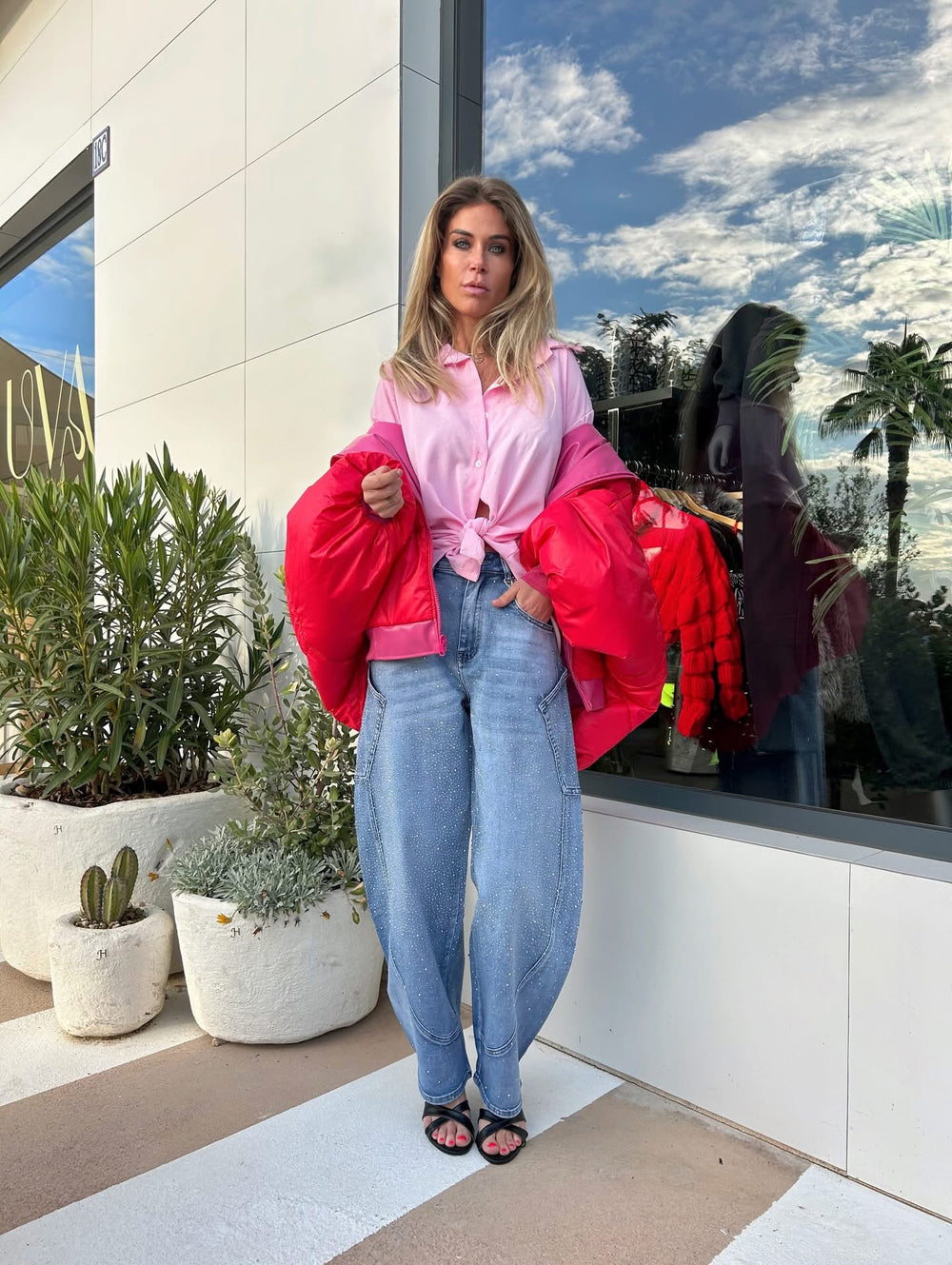 Pink glitter blouse - NINA