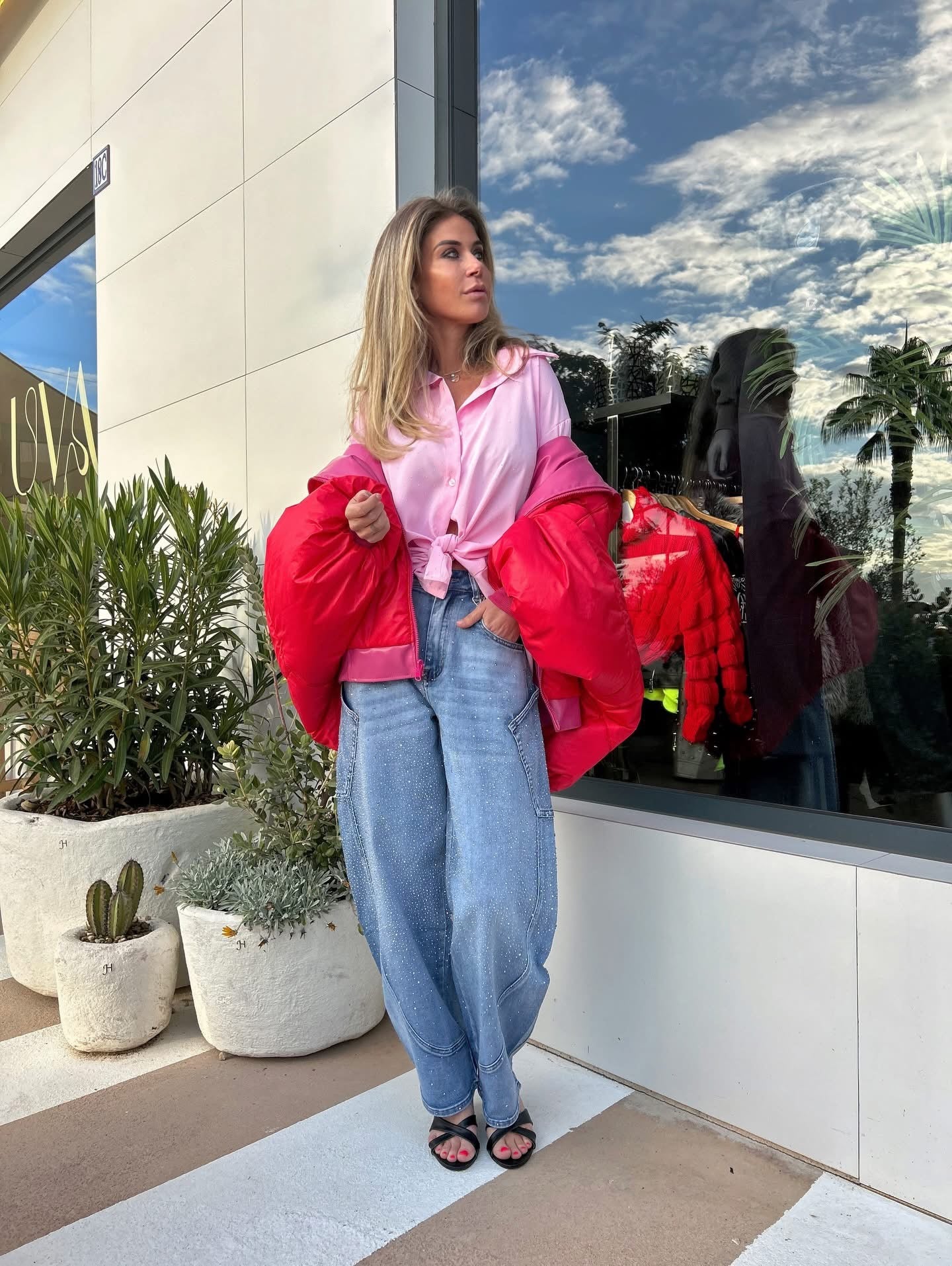 Pink glitter blouse - NINA