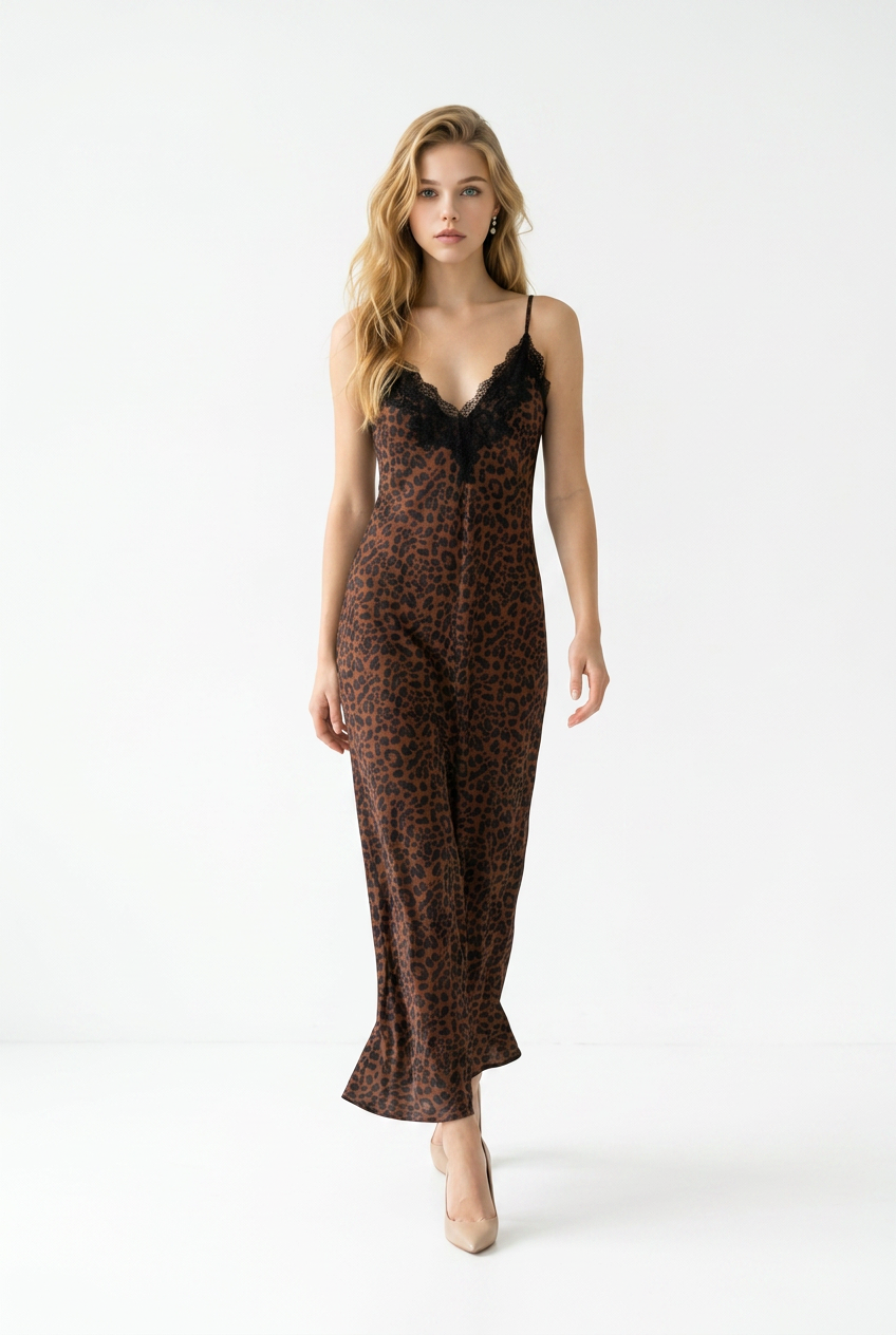 Leopard lace dress