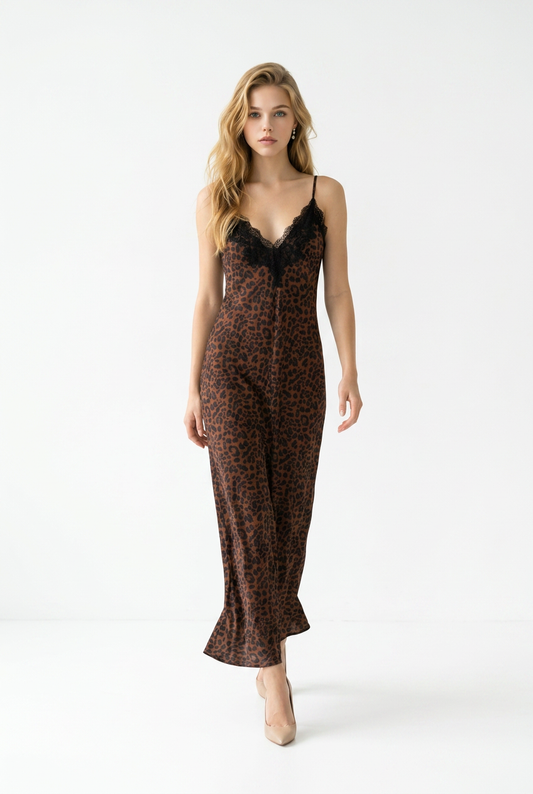 Leopard lace dress