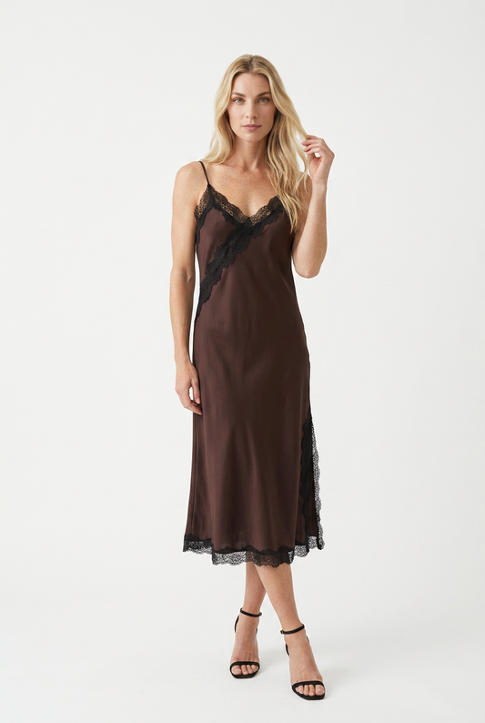 Brown lace dress