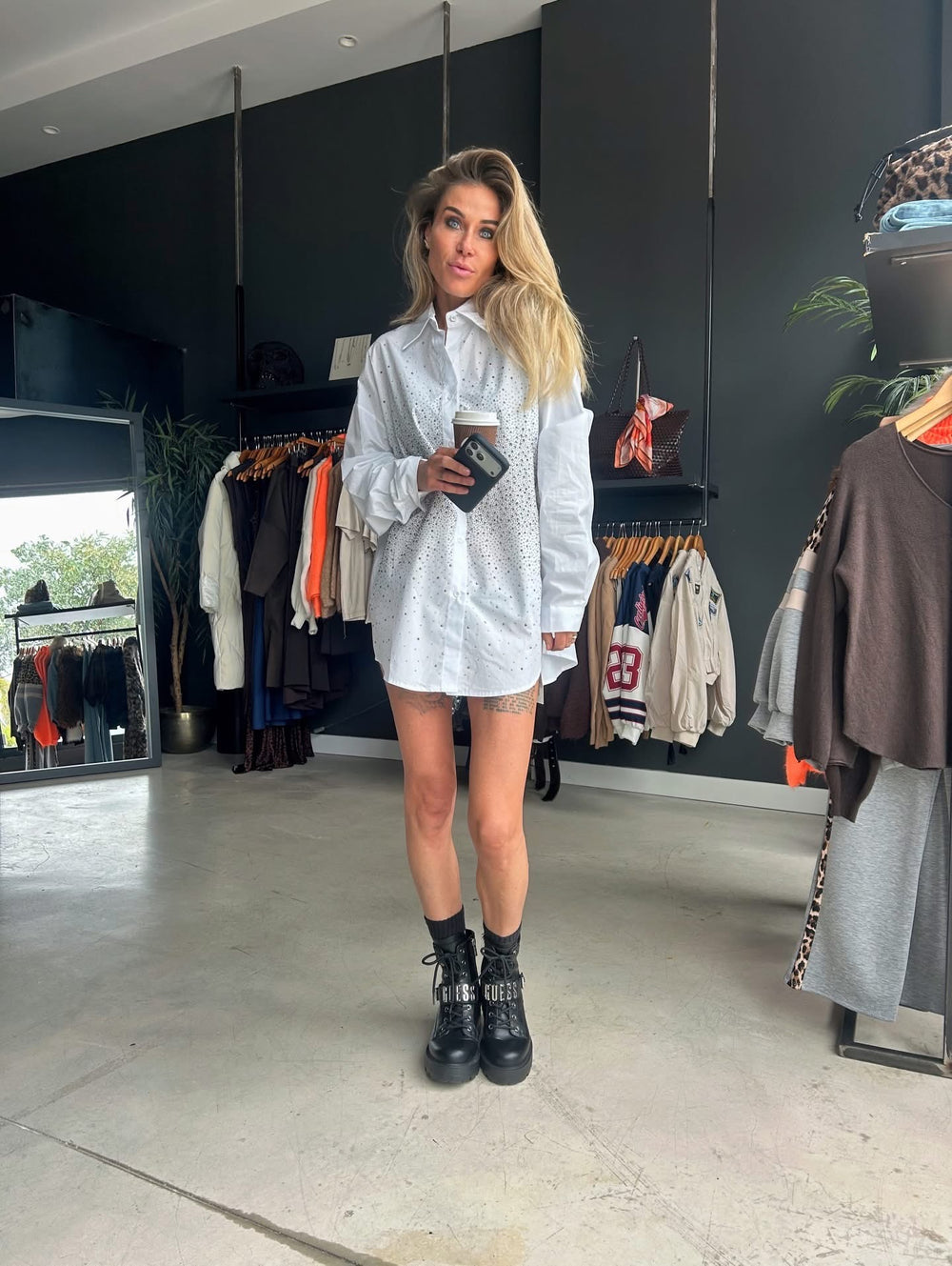 White glitter shirt
