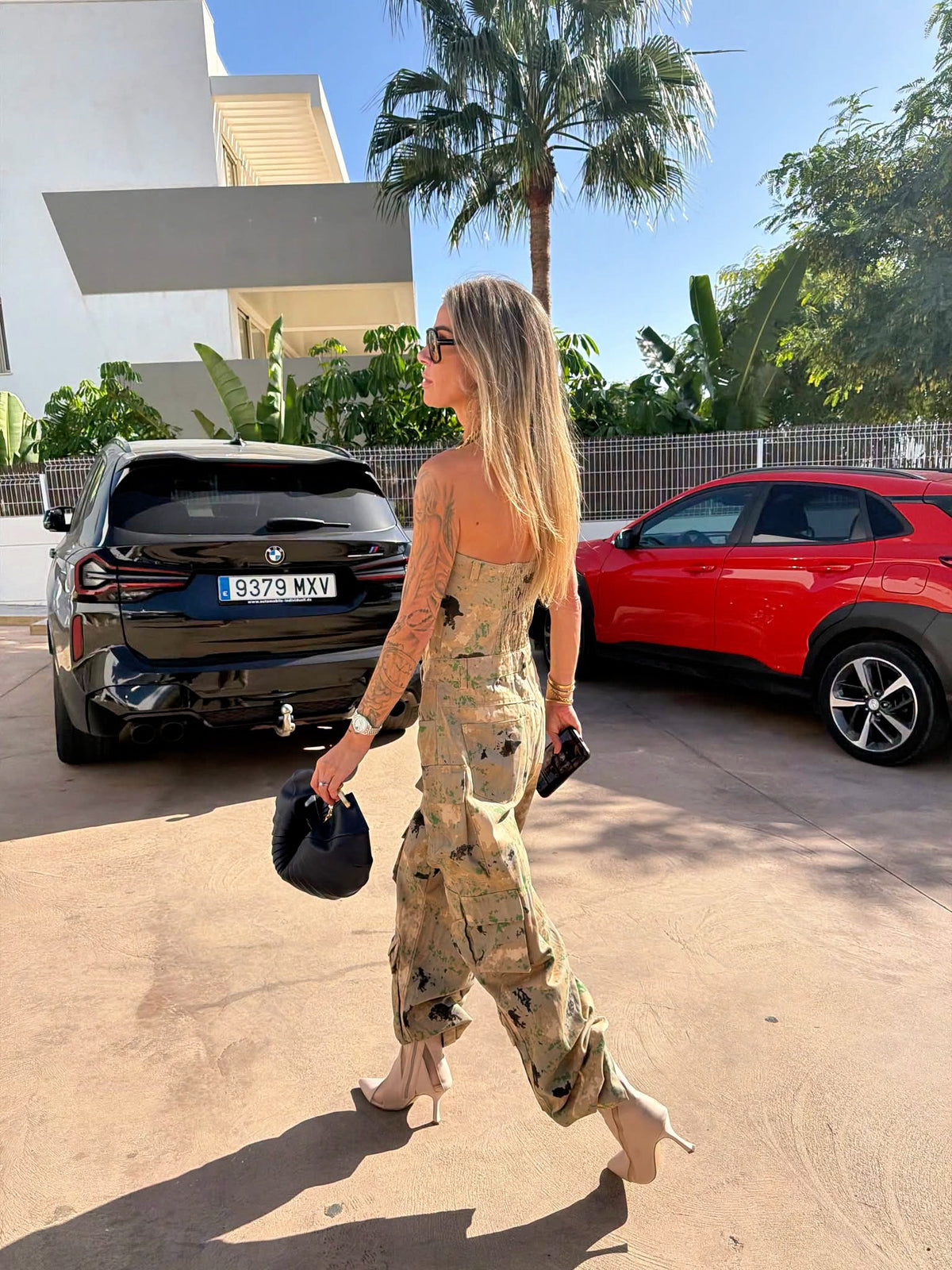 Camouflage Strapless Cargo Jumpsuit
